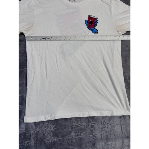 Men's Santa Cruz Riot Society Collaboration T-Shirt Large White Red - Picture 5 of 12
